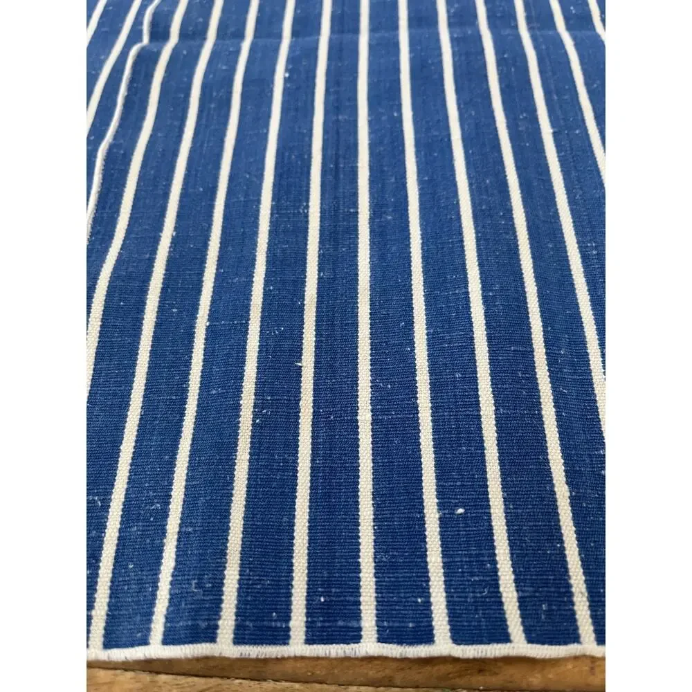 Linen Napkin Set of 4 Blue Striped Pattern 20